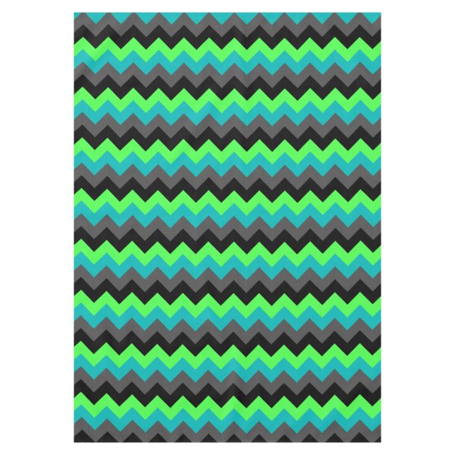 Black Green Ombre Chevrons Medium Tablecloth (Front)