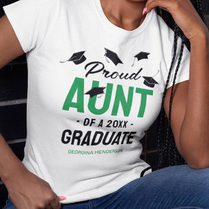 Black Green Proud Aunt 2025 Graduate T-Shirt