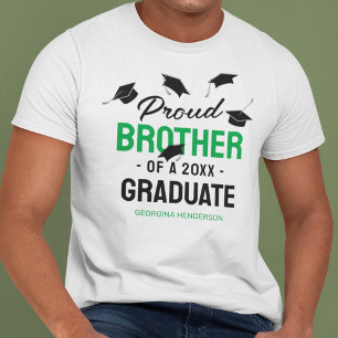 Black Green Proud Brother 2025 Graduate T-Shirt