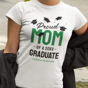 Black Green Proud Mum 2025 Graduate T-Shirt