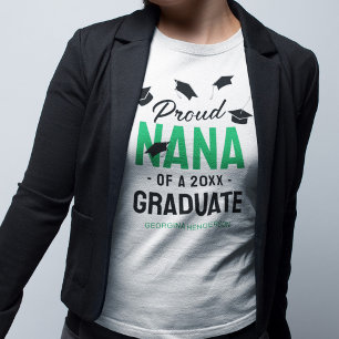 Black Green Proud Nana 2025 Graduate T-Shirt