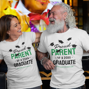 Black Green Proud Parent 2025 Graduate T-Shirt