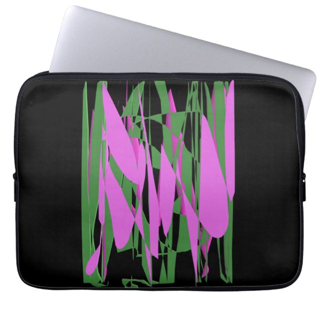 Black green purple colours  laptop sleeve (Front)