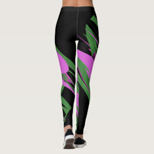 Black green purple colours leggings