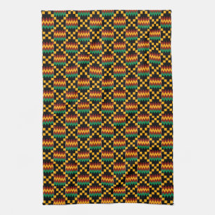 Black, Green, Red, and Yellow Kente Cloth