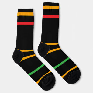 Black Green Red Orange Stripes Halloween Socks