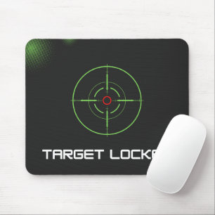 Black Green Simple Dark Target Locked Mouse Pad