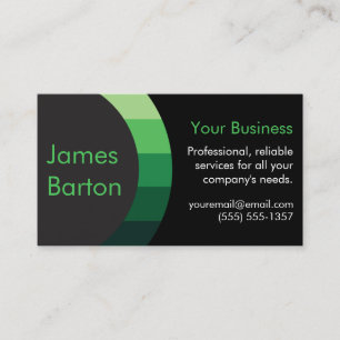 Black Green Simple Gradient Modern Professional Business Card