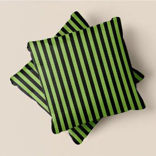 Black & Green Stripes Cushion