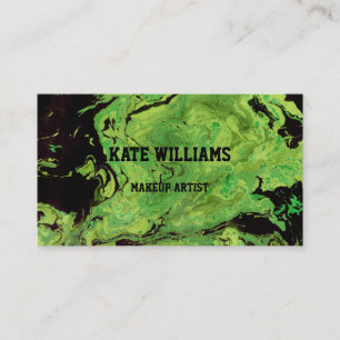 Black-green watercolor, gold business card