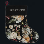 Black Greenery Christmas Stocking<br><div class="desc">Celebrate the season with our personalised Black Greenery Christmas Stocking from the Black Boho Botanical Christmas Holiday Card Collection. Featuring a beautiful design and space for a name,  this stocking captures festive charm. Personalise it with a name and add a special touch to your holiday decor.</div>