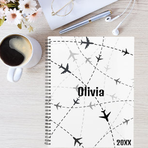 Black & Grey Aeroplane flying, Simple, Minimalist Planner
