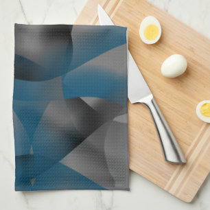 Black grey and blue ripples, with gradient parts tea towel
