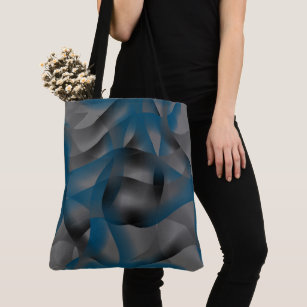 Black grey and blue ripples, with gradient parts   tote bag