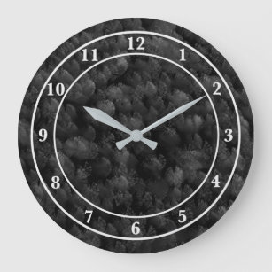 Black Grey And Colourful Fireworks Display Abstrac Large Clock