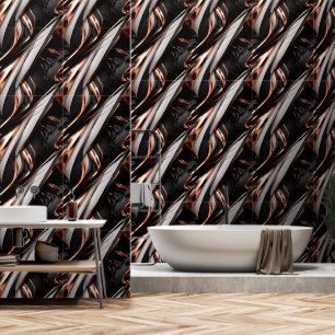 Black, Grey and Copper Abstract 3D Effect Wallpaper