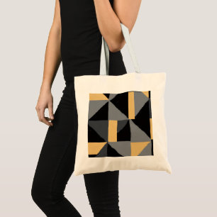Black, Grey and O Geometric Budget Tote Bag
