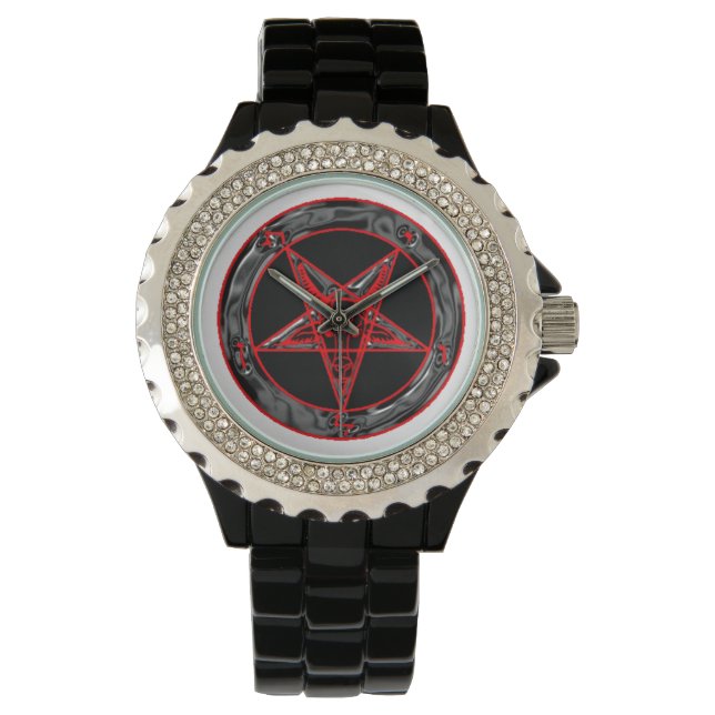 Black Grey and Red Baphomet Watch (Front)