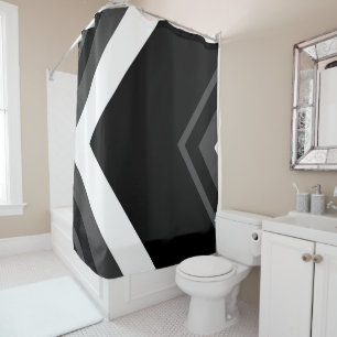 Black, Grey and White Chevron Shower Curtain