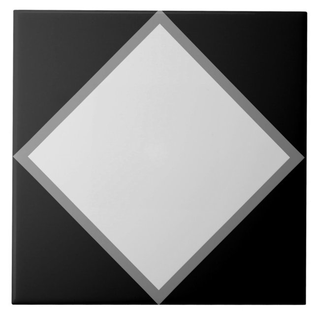 Black grey and white diamond tile (Front)