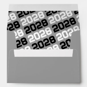 Black, Grey and White Graduation Envelopes