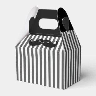 Black, Grey, and White Moustache Groomsman Gift Bo Favour Box