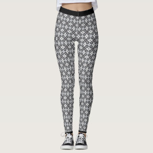 Black, Grey and White Pattern Leggings