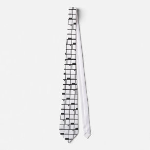 Black Grey and White Pattern Tie