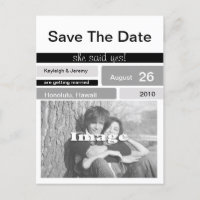 Black Grey and White Photo Save The Date