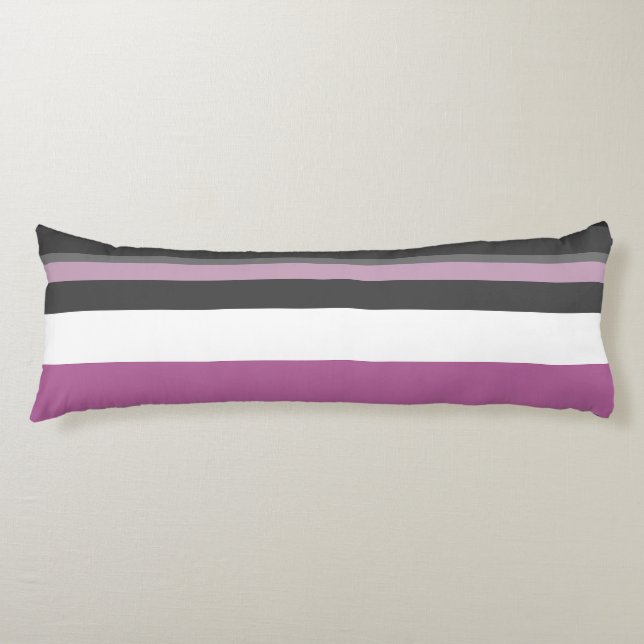 Black, Grey and White Stripes Body Cushion (Front)