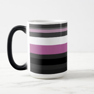Black, Grey and White Stripes Magic Mug