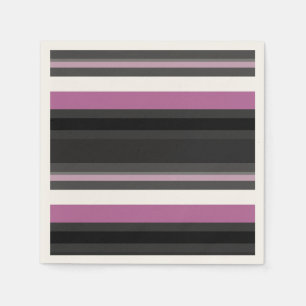 Black, Grey and White Stripes Napkin