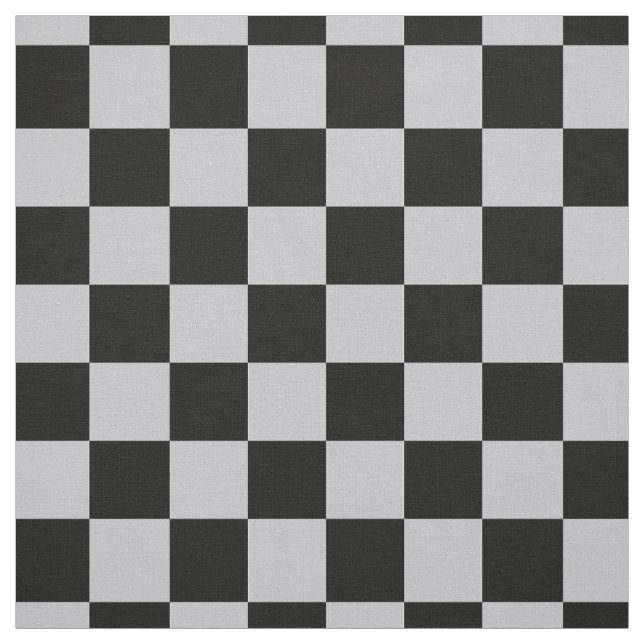 Black Grey Ash  Chequered Pattern Plaid Design Fabric (Swatch)
