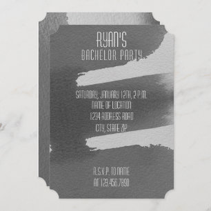 Black & Grey Bachelor Party Invitation
