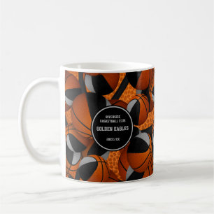 black grey basketball team colours coach name coffee mug