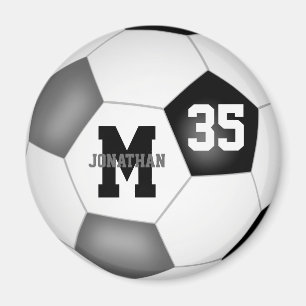 black grey boys girls soccer team colours magnet