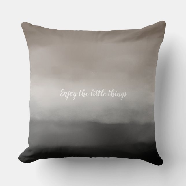 Black Grey Brown Ombre Personalized Cushion (Front)