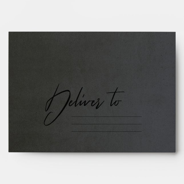 BLACK GREY BROWN VELVET GOLD BRUSH STROKE ADDRESS ENVELOPE (Front)