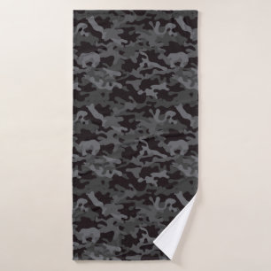 Black & Grey CAMO  Bath Towel