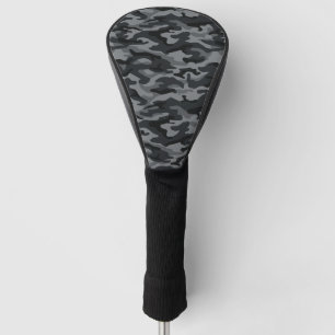 Black & Grey Camo Case Dark Camouflage Pattern Golf Head Cover