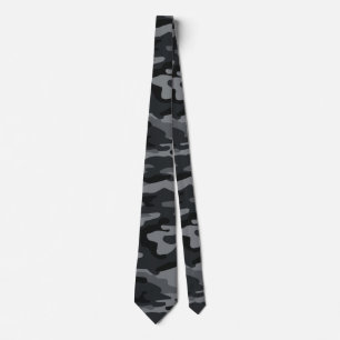 Black & Grey Camo Case Dark Camouflage Pattern Tie