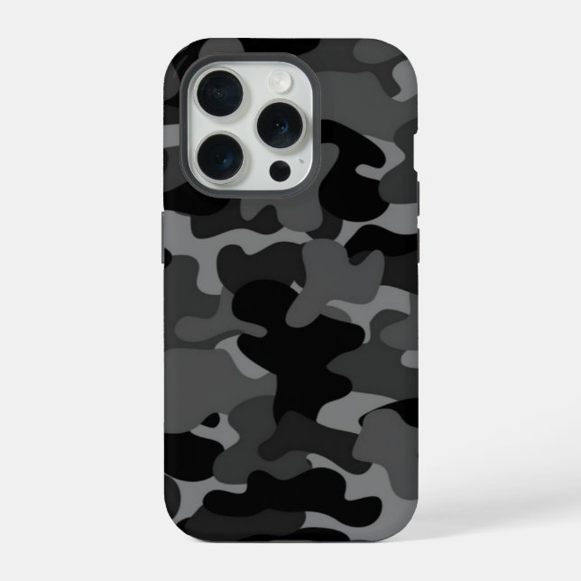 Black Grey Camo iPhone Case (Back)