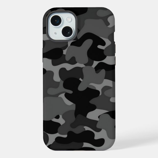 Black Grey Camo iPhone Case (Back)