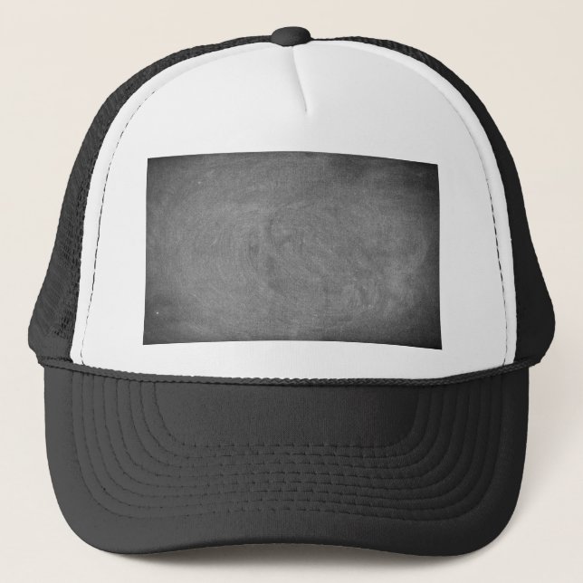 Black Grey Chalkboard Blackboard Background Trucker Hat (Front)