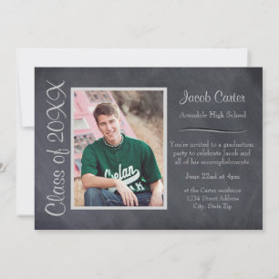 Black/Grey Chalkboard - Graduation Announcement