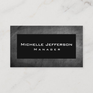 Black Grey Chalkboard Manager Business Card