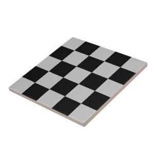 Black Grey Check Ceramic Tile