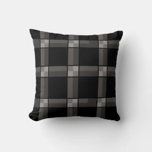 Black Grey Check Cushion