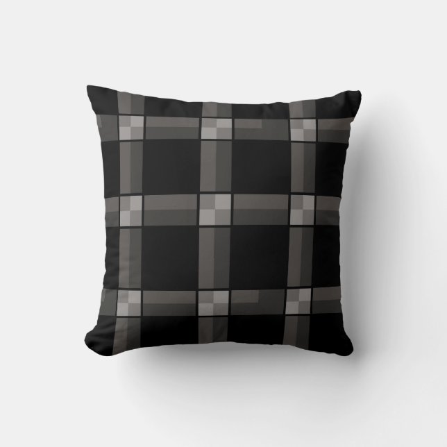 Black Grey Check Cushion (Front)
