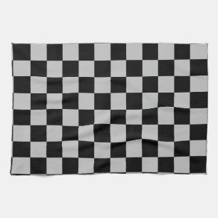 Black & Grey Checked - Tea Towel